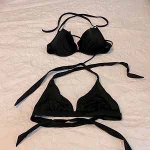 Two black Victoria Secret swim tops size M